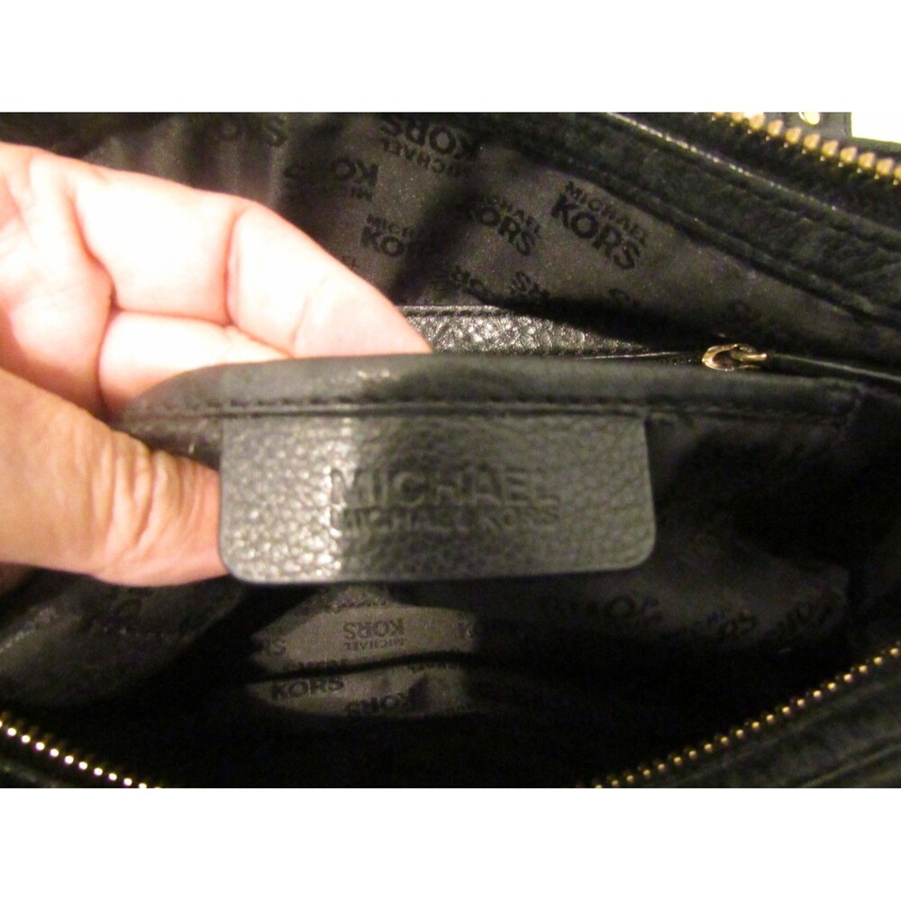 Michael Kors Satchel Bag Fulton Black Pebbled Leather Shoulder Bag Purse - Picture 12 of 12
